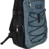 Zaino blu e nero con tasche multiple e cordini frontali Route 66 61992/L/SETRN