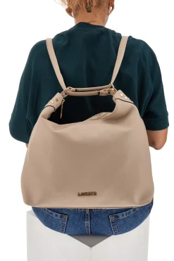 Zaino Borsa Beige Con Cuori Oro Lancetti Duffle 255-1