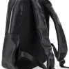 Zaino in pelle nera con tasche interne LANCETTI CARIUS