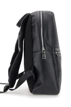 Zaino in pelle nera con tasche interne LANCETTI CARIUS