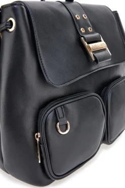 Zaino nero con doppia tasca frontale Guido Vietri K30,365,B016