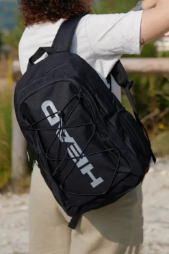 Zaino nero con logo frontale e spallacci imbottiti HEAD HBK048