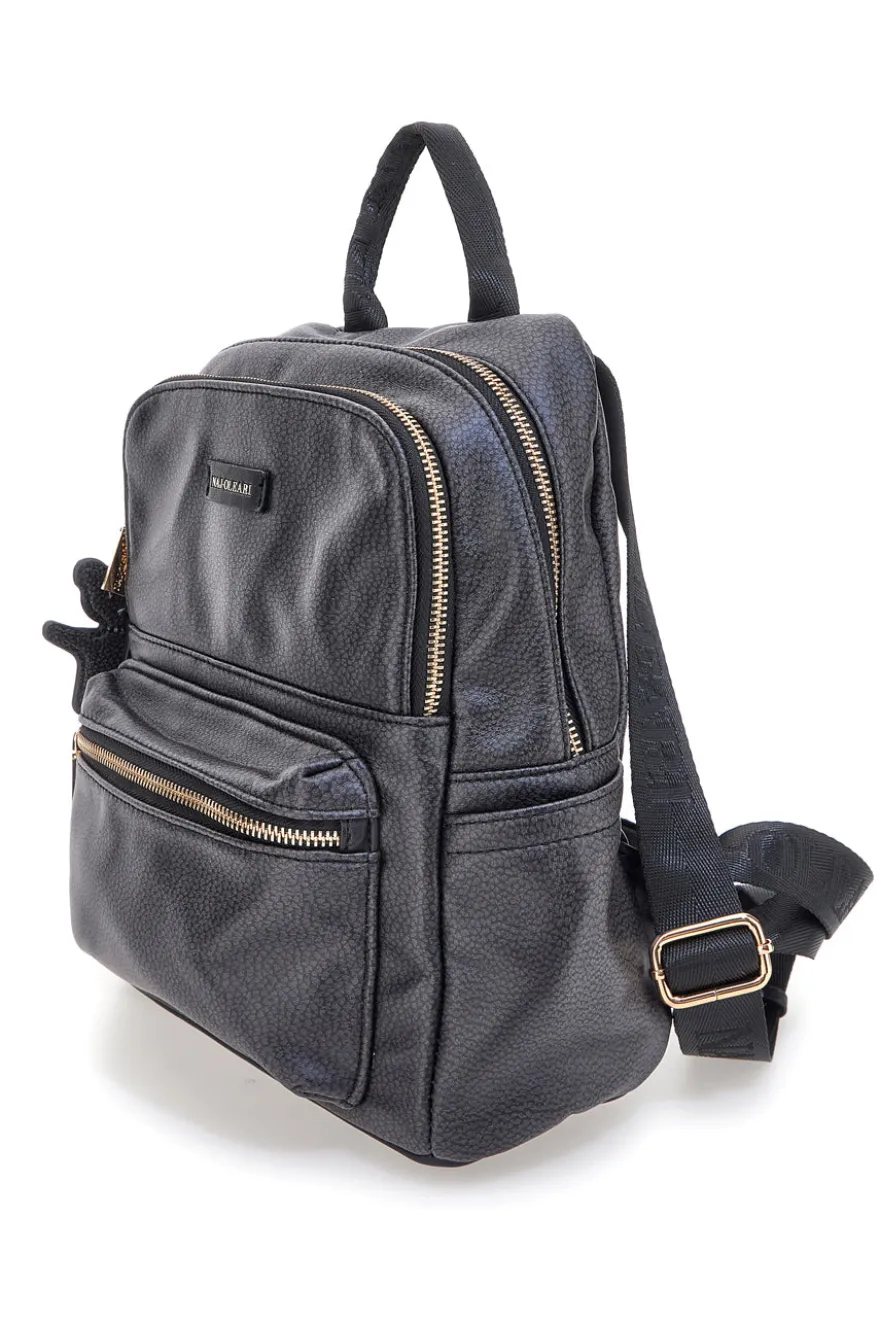 Zaino nero con portachiavi orsetto Naj-Oleari COB 62050/BOBA13