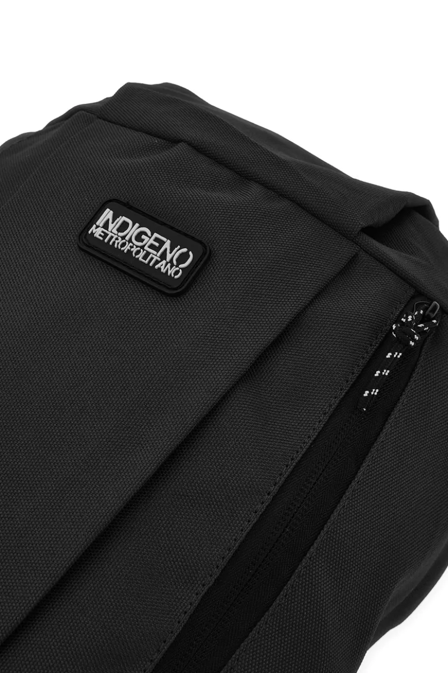 Zaino nero con tasche zip Indigeno metropolitano PITTBAC001-B