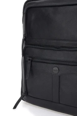 Zaino Nero in Pelle con Tasca Porta Computer GIANMARCO VENTURI CLASS BUSINESS