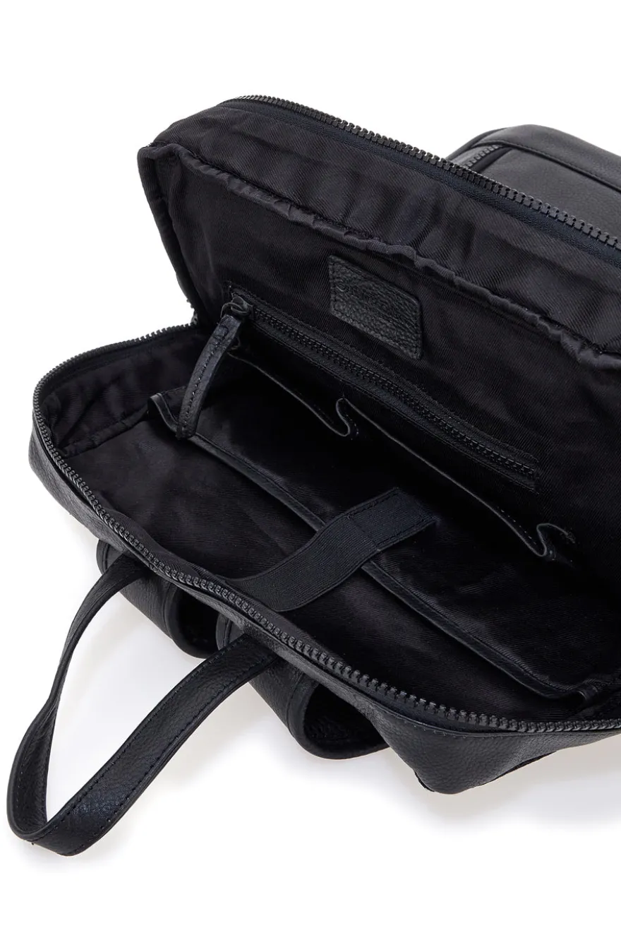 Zaino Nero in Pelle con Tasca Porta Computer GIANMARCO VENTURI CLASS BUSINESS