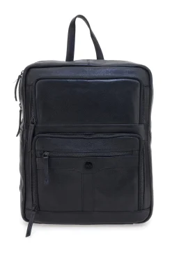 Zaino Nero in Pelle con Tasca Porta Computer GIANMARCO VENTURI CLASS BUSINESS