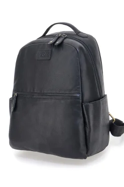 Zaino nero in vera pelle con tasche laterali Basile BA3545DX