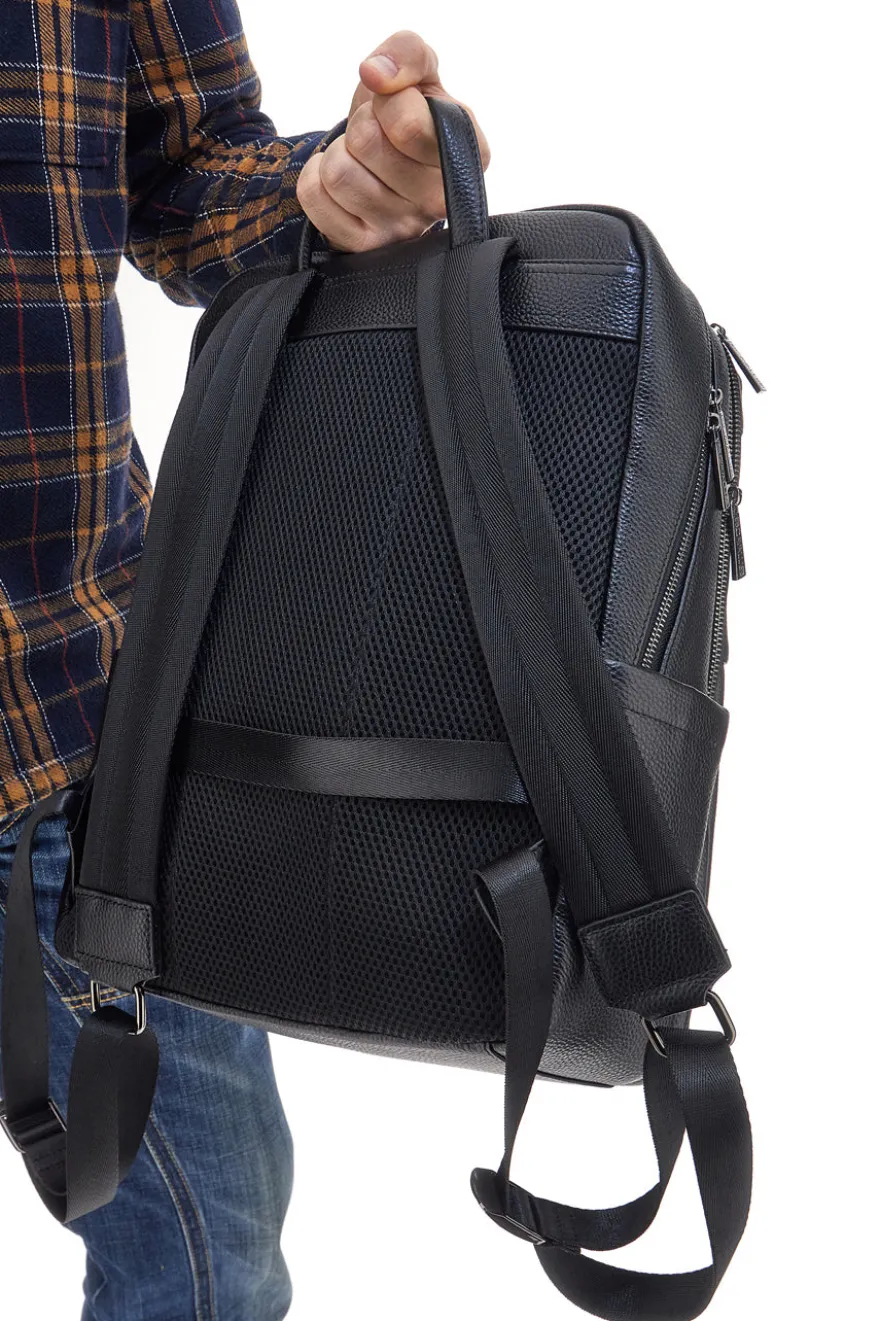 Zaino Nero Multiscomparto Con Tasca Porta Pc In Vera Pelle B. Cavalli 1150IBC1294