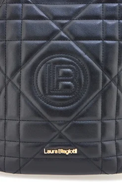 Zaino nero trapuntato con catena Laura Biagiotti LB25W-261-3