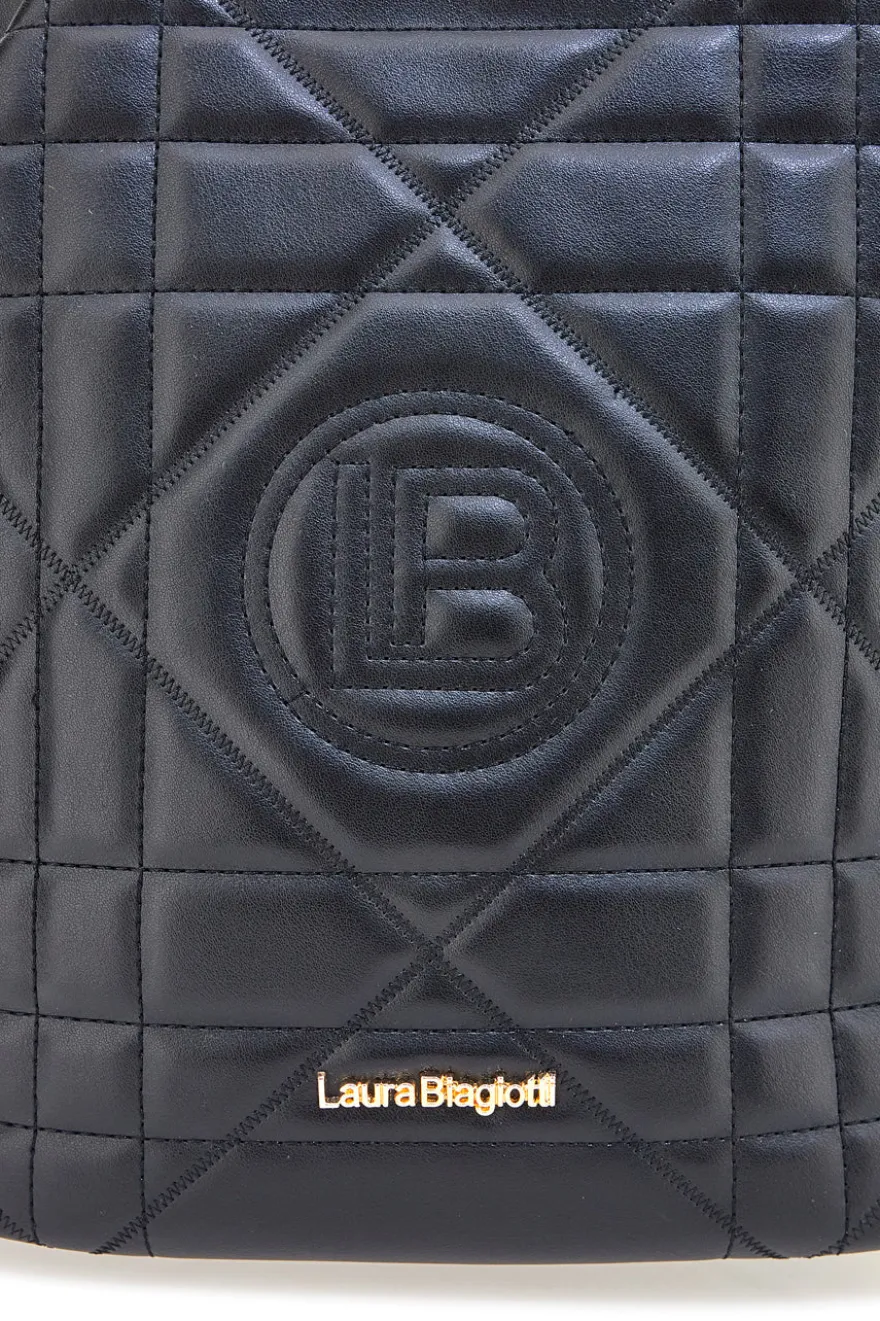 Zaino nero trapuntato con catena Laura Biagiotti LB25W-261-3