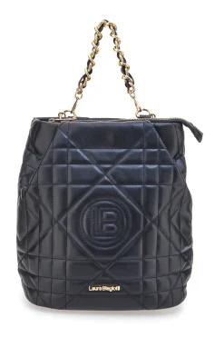 Zaino nero trapuntato con catena Laura Biagiotti LB25W-261-3