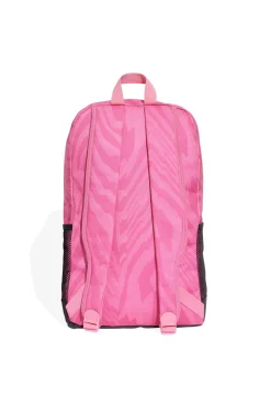 Zaino rosa con stampa animalier e logo verticale Adidas LIN G BPK W