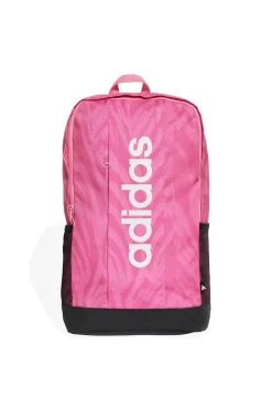 Zaino rosa con stampa animalier e logo verticale Adidas LIN G BPK W