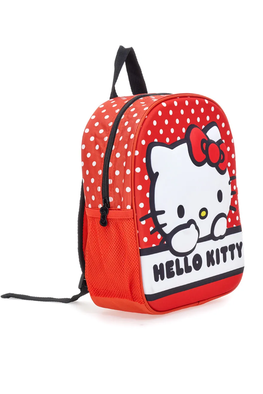 Zaino rosso con stampa in rilievo Hello kitty