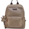 Zaino taupe con charm orsetto e spallacci regolabili Naj-Oleari 61801/BOBA13
