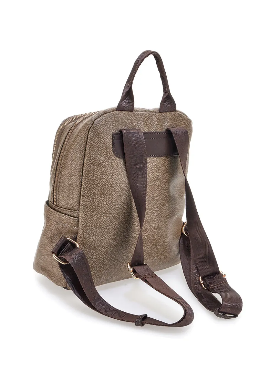 Zaino taupe con charm orsetto e spallacci regolabili Naj-Oleari 61801/BOBA13