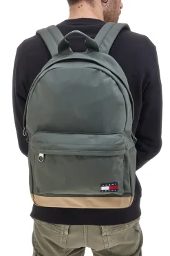 Zaino Verde con Tasca Frontale e Rete Interna TOMMY DAILY DOME