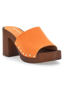 Zoccoli Arancione Con Tacco 9 cm Pittarello 8508