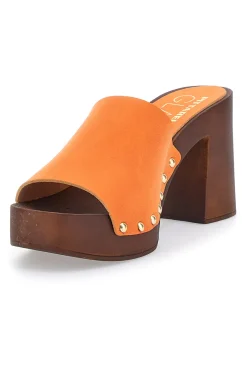 Zoccoli Arancione Con Tacco 9 cm Pittarello 8508