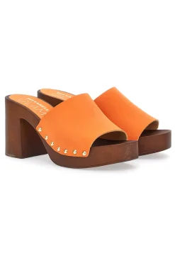 Zoccoli Arancione Con Tacco 9 cm Pittarello 8508