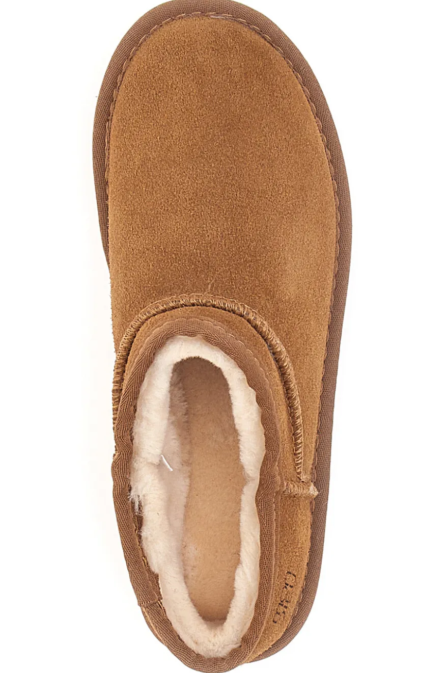 Zoccoli Cammello con Pelo in Vera Pelle MON DIEU WD5530T