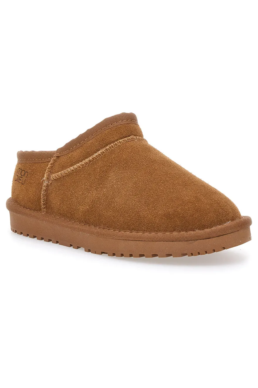 Zoccoli Cammello con Pelo in Vera Pelle MON DIEU WD5530T