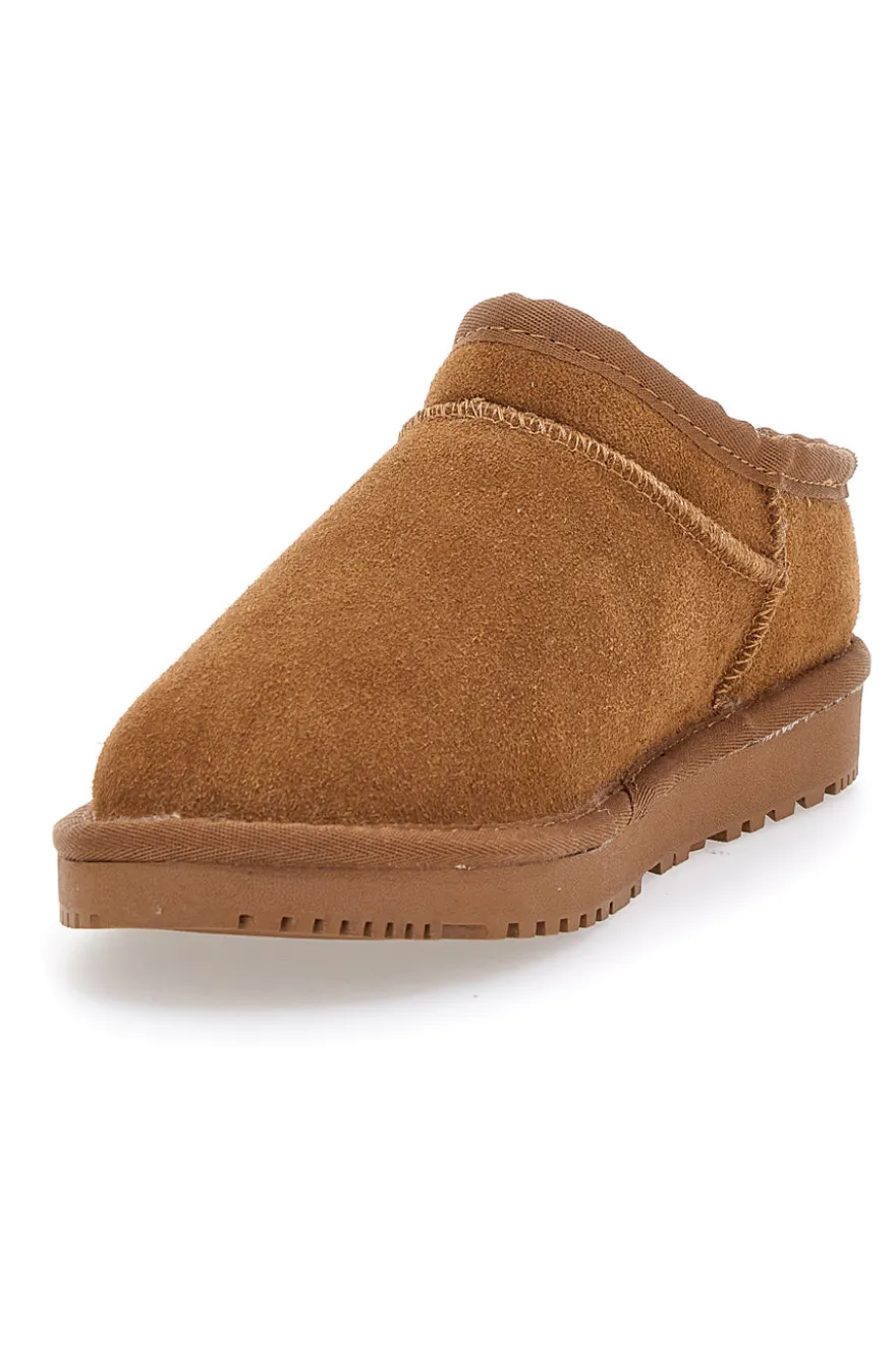 Zoccoli Cammello con Pelo in Vera Pelle MON DIEU WD5530T