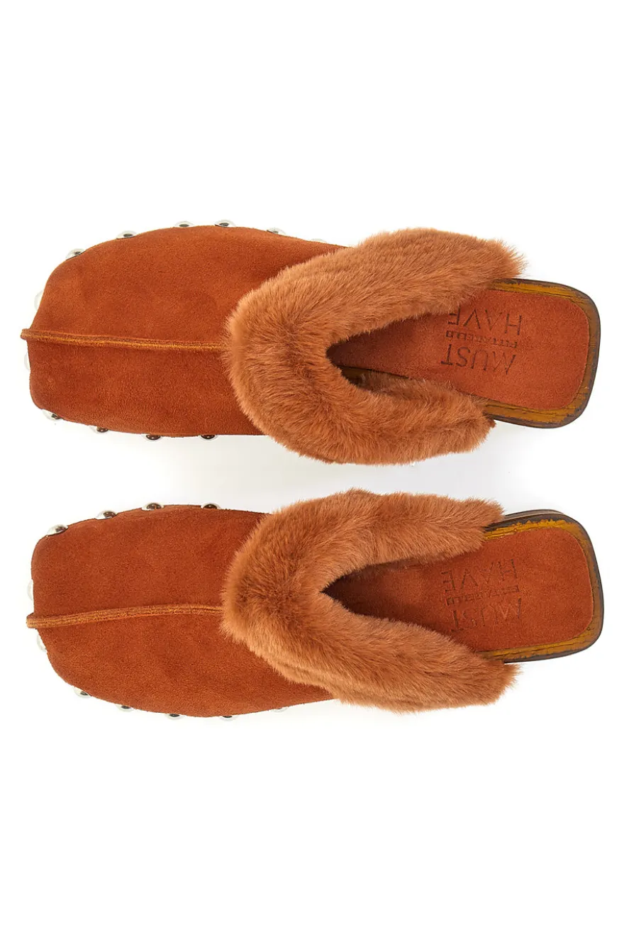 Zoccoli Clogs in EcoFur Pittarello Must Have 15301 Cognac