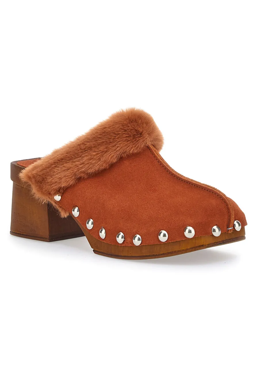 Zoccoli Clogs in EcoFur Pittarello Must Have 15301 Cognac