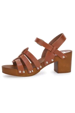 Zoccoli con Cinturino Cognac Vera Pelle Pittarello Love 5759