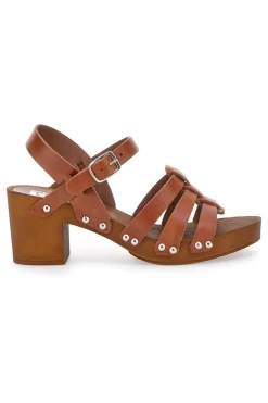 Zoccoli con Cinturino Cognac Vera Pelle Pittarello Love 5759