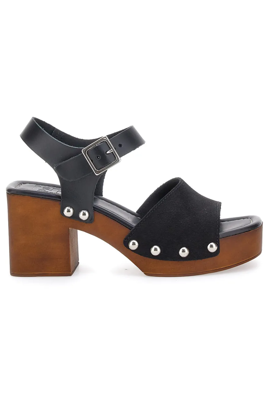 Zoccoli con Cinturino Vera Pelle Neri Pittarello Love 5757