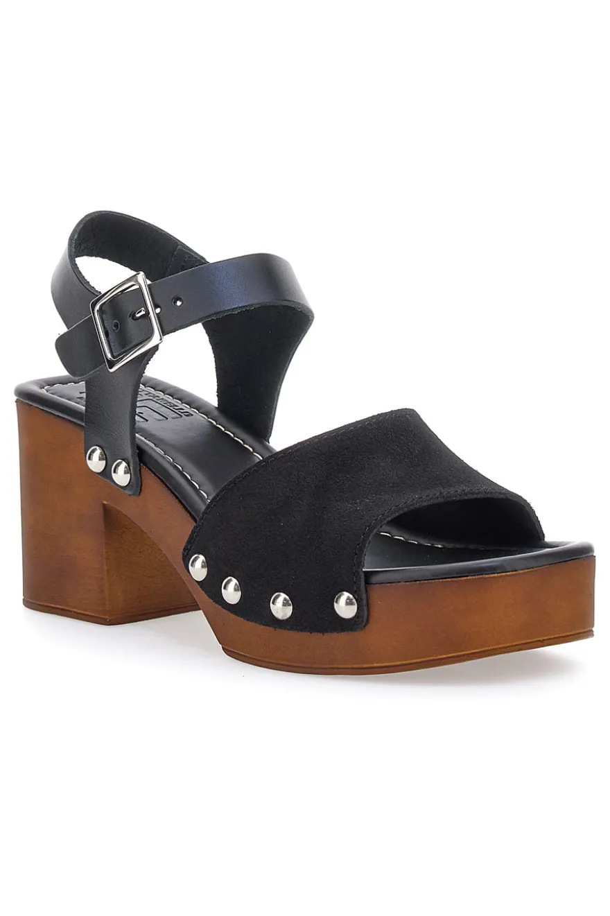 Zoccoli con Cinturino Vera Pelle Neri Pittarello Love 5757