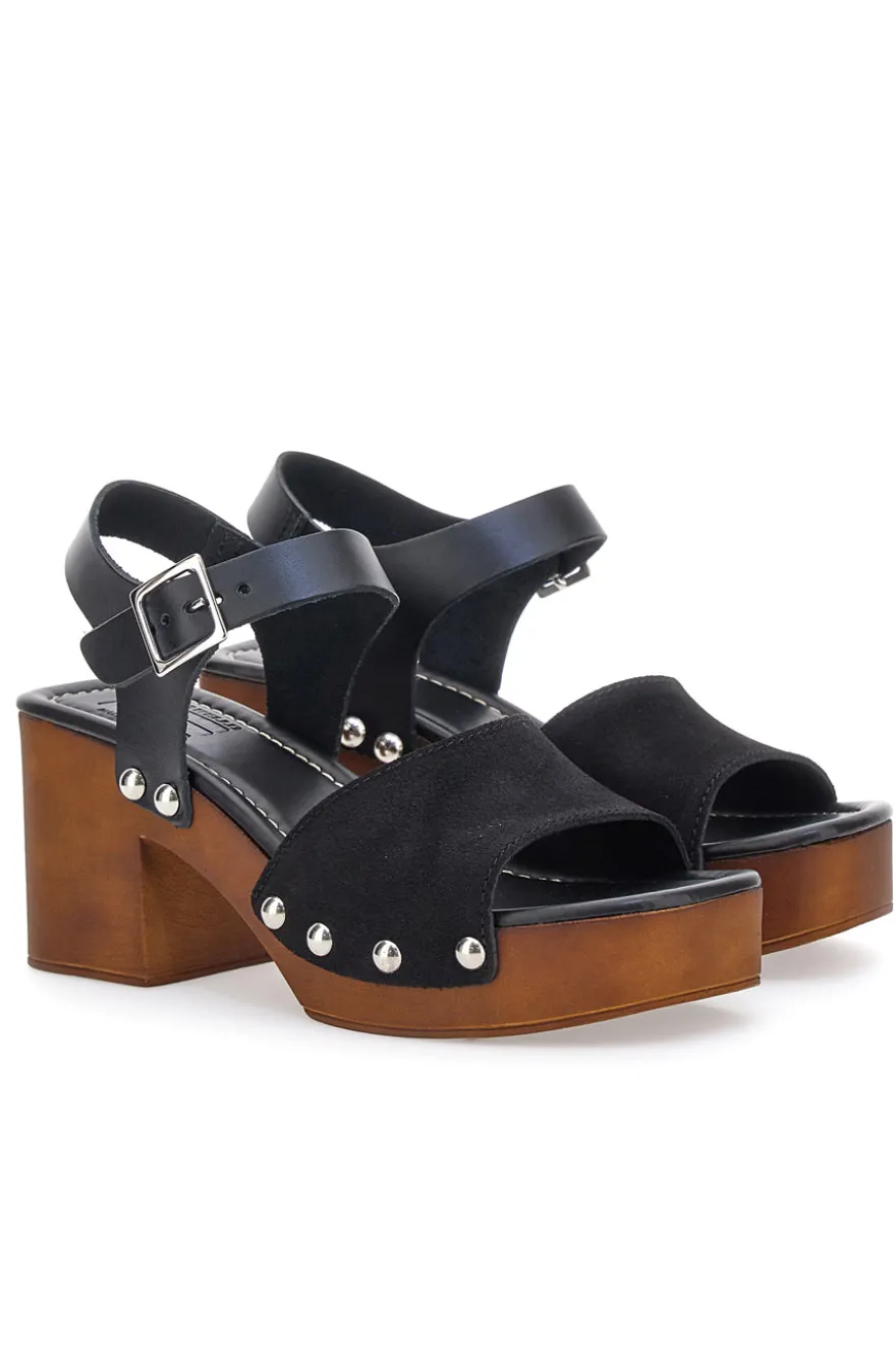 Zoccoli con Cinturino Vera Pelle Neri Pittarello Love 5757