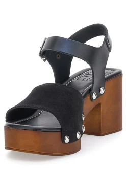 Zoccoli con Cinturino Vera Pelle Neri Pittarello Love 5757