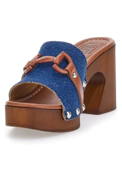 Zoccoli Jeans Con Tacco 9 cm Pittarello Love 15495JP
