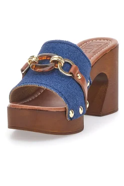 Zoccoli Jeans In Pelle Made in Italy Pittarello 25495/J