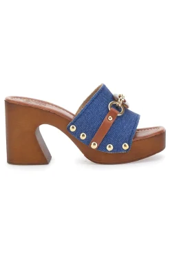 Zoccoli Jeans In Pelle Made in Italy Pittarello 25495/J
