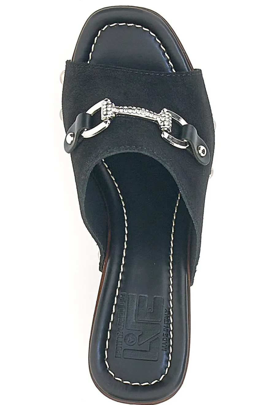 Zoccoli Neri con Morsetto Vera Pelle Pittarello Love 35011P