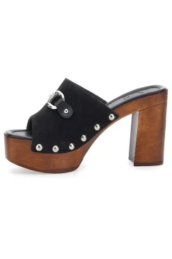 Zoccoli Neri con Morsetto Vera Pelle Pittarello Love 35011P