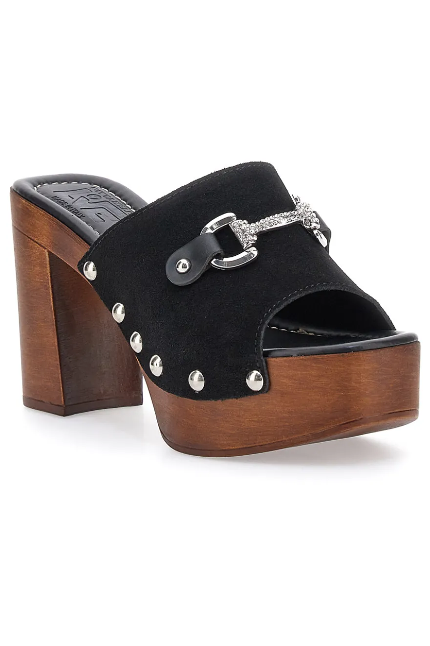 Zoccoli Neri con Morsetto Vera Pelle Pittarello Love 35011P
