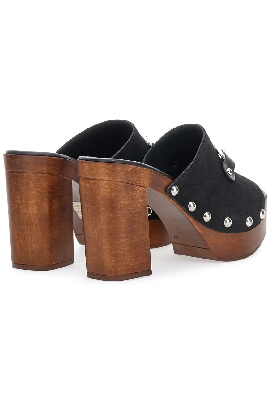 Zoccoli Neri con Morsetto Vera Pelle Pittarello Love 35011P
