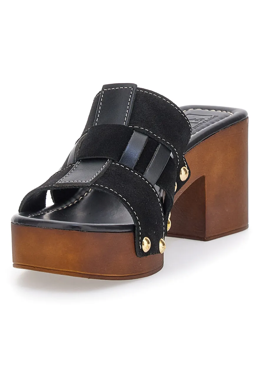 Zoccoli Neri Con Tacco 9 cm Pittarello Love 5387