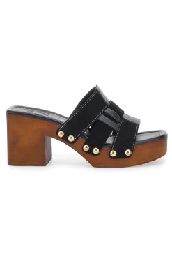 Zoccoli Neri Con Tacco 9 cm Pittarello Love 5387