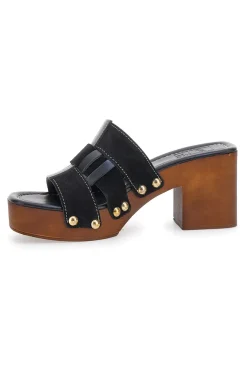 Zoccoli Neri Con Tacco 9 cm Pittarello Love 5387