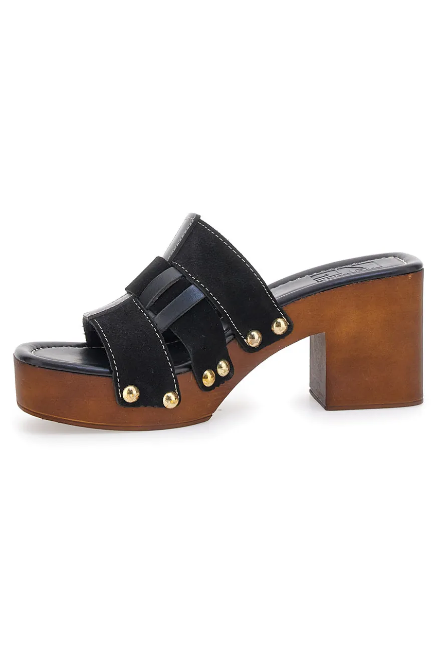 Zoccoli Neri Con Tacco 9 cm Pittarello Love 5387