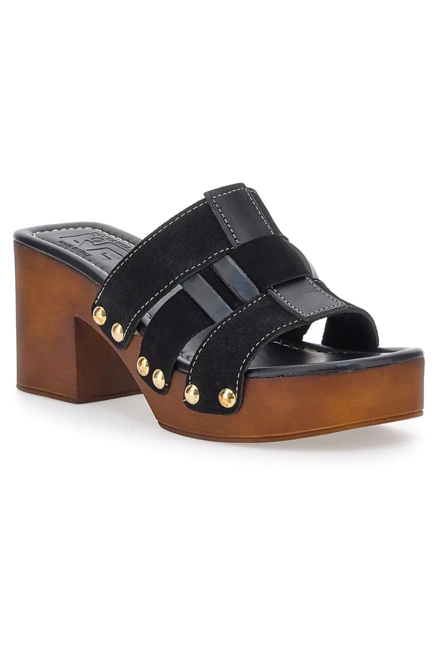 Zoccoli Neri Con Tacco 9 cm Pittarello Love 5387