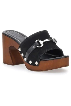 Zoccoli Neri Con Tacco 9 cm Pittarello Love 15495
