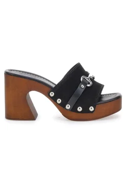 Zoccoli Neri Con Tacco 9 cm Pittarello Love 15495